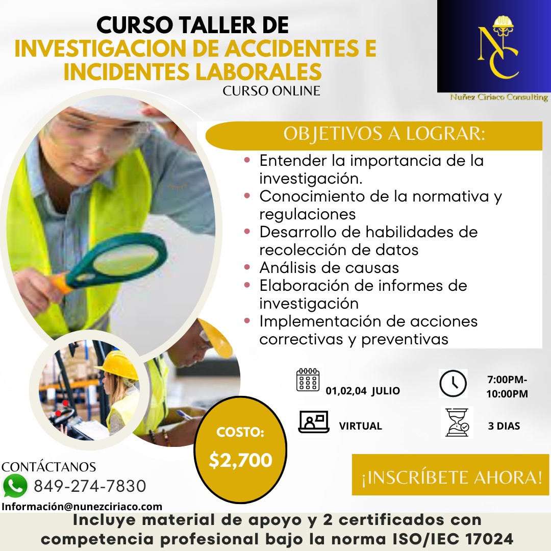 Curso Taller de Investigación de Accidentes e Incidentes Laborales